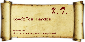 Kovács Tardos névjegykártya